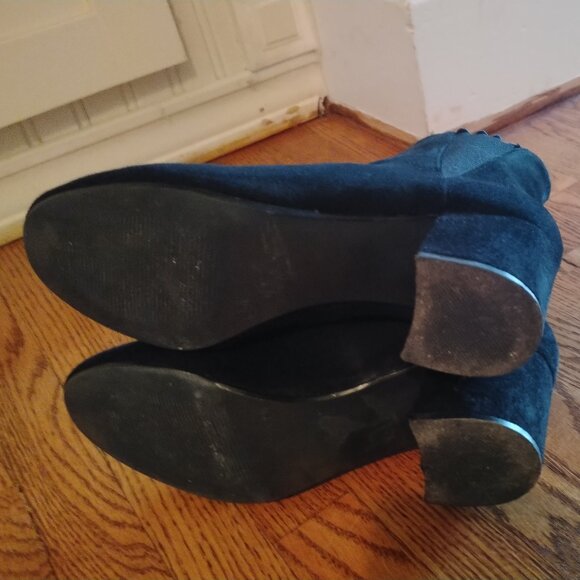 Le Chateau Vegan Suede Chunky Heel Booties - Picture 9 of 12